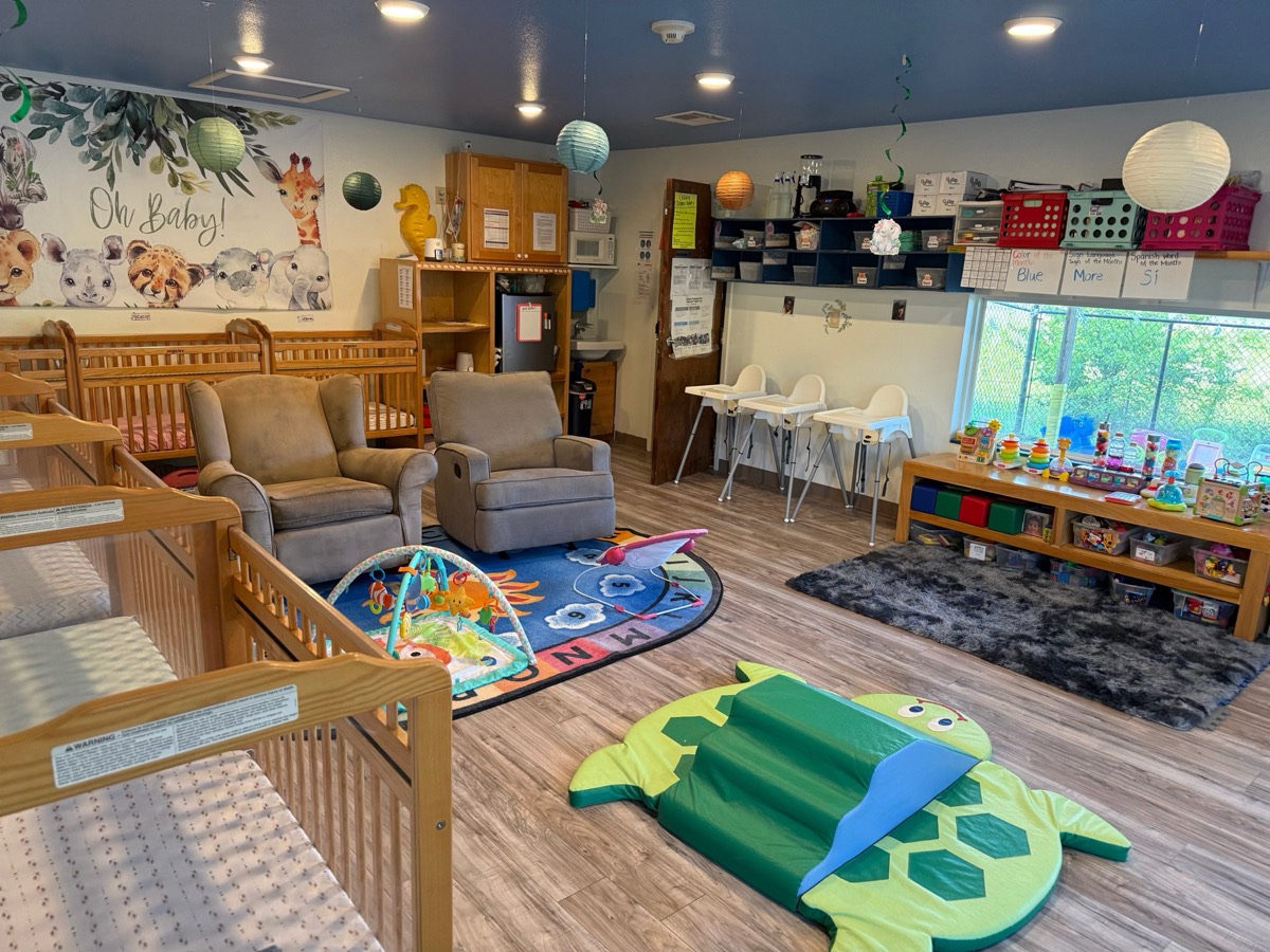 The bright, cozy infant room at GGK